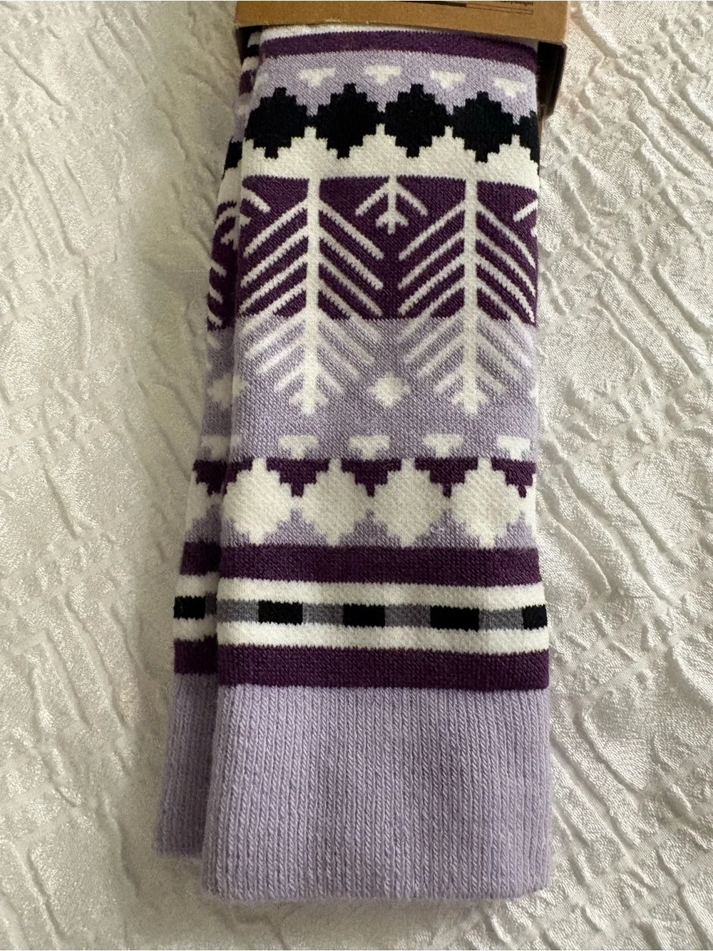 NWT Womens Burton Performance Midweight Socks Purple Snowy Pines S/M US Sz 4-6.5